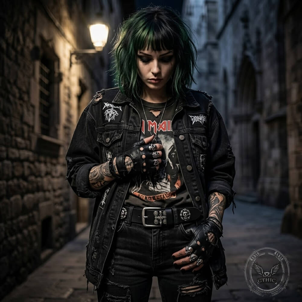 Punk Skull And Cross Genuine Leather Belt | Gthic.com