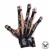 Punk Skull Chain Leather Glove | Gthic.com
