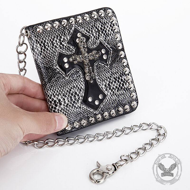 Gothic Skull Brooch Pin - Skeleton Hand With Long Tassel Chain Goth Jewelry