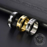Punk Skull Crossbone Stainless Steel Spinner Ring 01 | Gthic.com