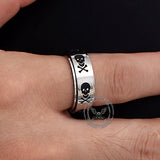 Anello girevole in acciaio inossidabile con croce di teschio