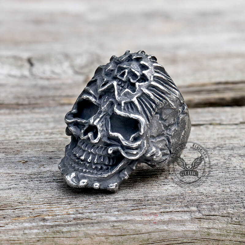 Punk Skull Design Stainless Steel Thumb Ring | Gthic.com