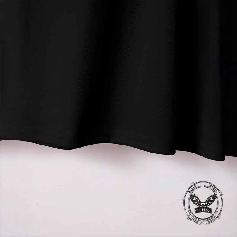 Punk Skull Gesture Print Short Sleeve Polo Shirt