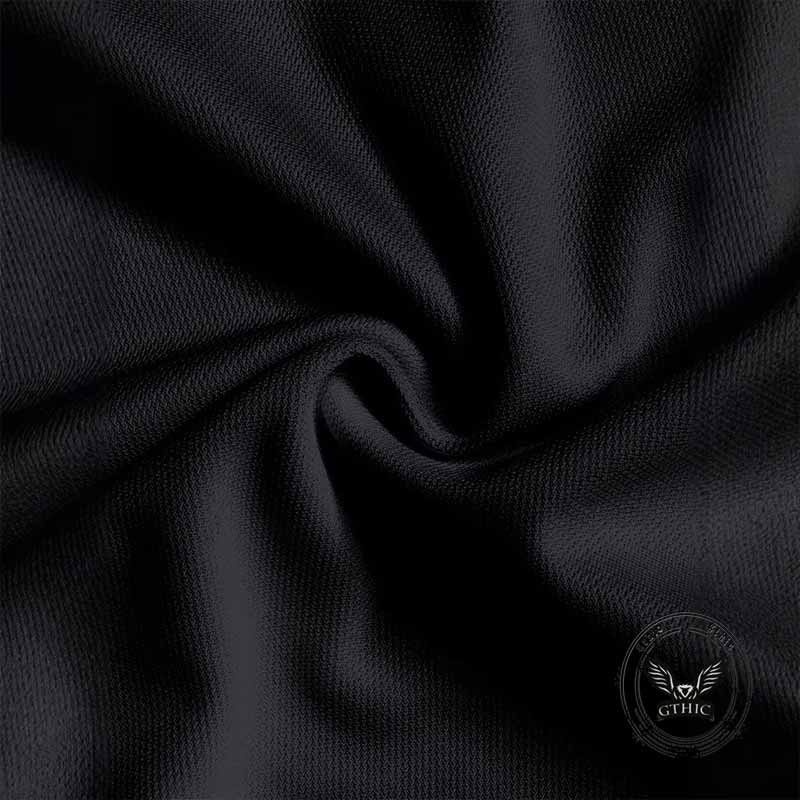 Punk Skull Gesture Print Short Sleeve Polo Shirt