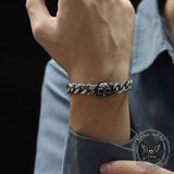 Punk Skull Head Cuban Link Stainless Steel Bracelet | Gthic.com