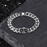 Punk Skull Head Cuban Link Stainless Steel Bracelet | Gthic.com