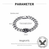 Bracelet Tête de Mort en Acier Inoxydable Sagesse