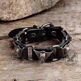 Punk Skull Head PU Leather Adjustable Bracelet