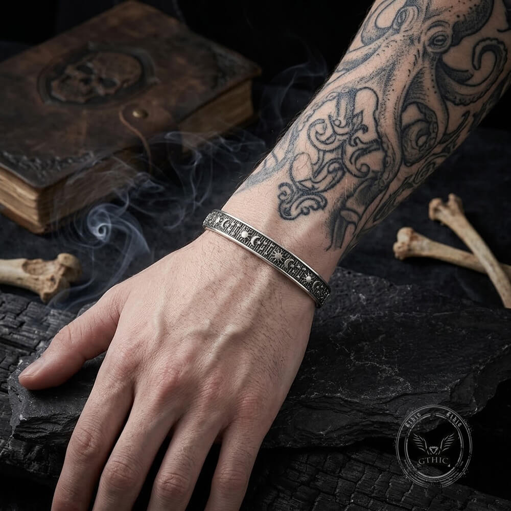 Punk Skull Head Stainless Steel Open Bracelet | Gthic.com