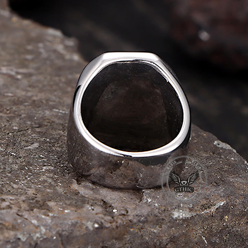 Punk Skull Head Stainless Steel Square Ring