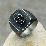 Punk Skull Head Stainless Steel Square Ring