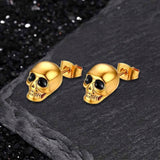 Punk Skull Head Stainless Steel Stud Earrings