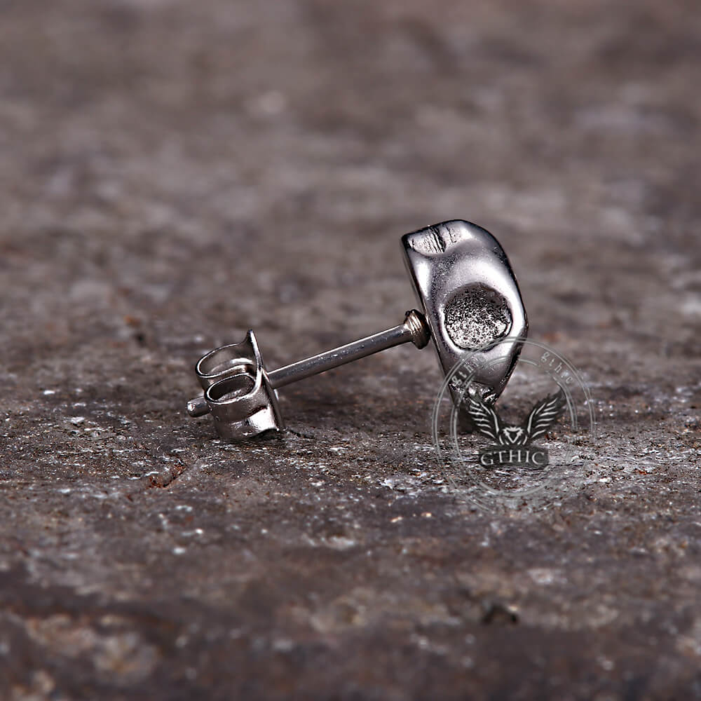 Punk Skull Head Stainless Steel Stud Earrings