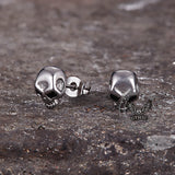 Punk Skull Head Stainless Steel Stud Earrings