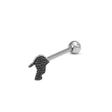 Punk Skull Head Stainless Steel Tongue Ring | Gthic.com