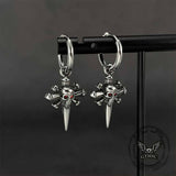 Punk Skull Nail Cross Stainless Steel Gem Earrings | Gthic.com