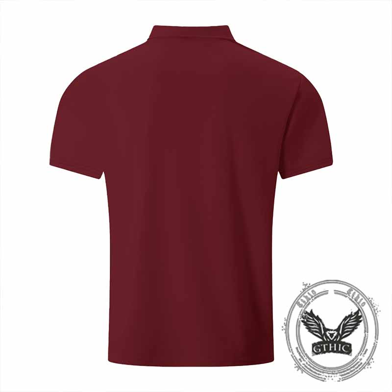 Punk Skull Pirate Print Short Sleeve Polo Shirt 02 | Gthic.com