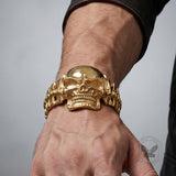 Punk Skull Skeletal Joints Stainless Steel Open Bracelet