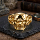 Punk Skull Skeletal Joints Stainless Steel Open Bracelet | Gthic.com
