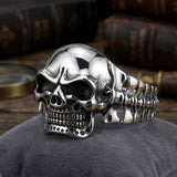 Punk Skull Skeletal Joints Stainless Steel Open Bracelet