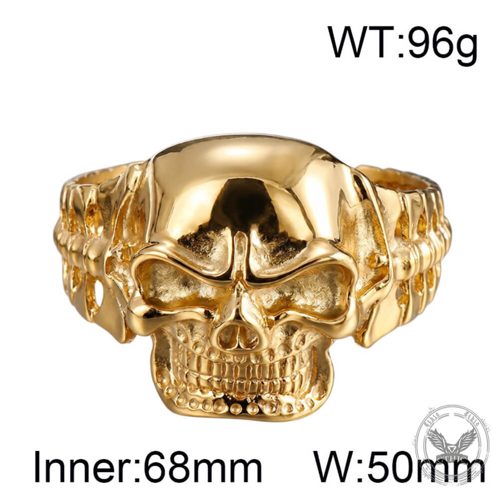 Punk Skull Skeletal Joints Stainless Steel Open Bracelet