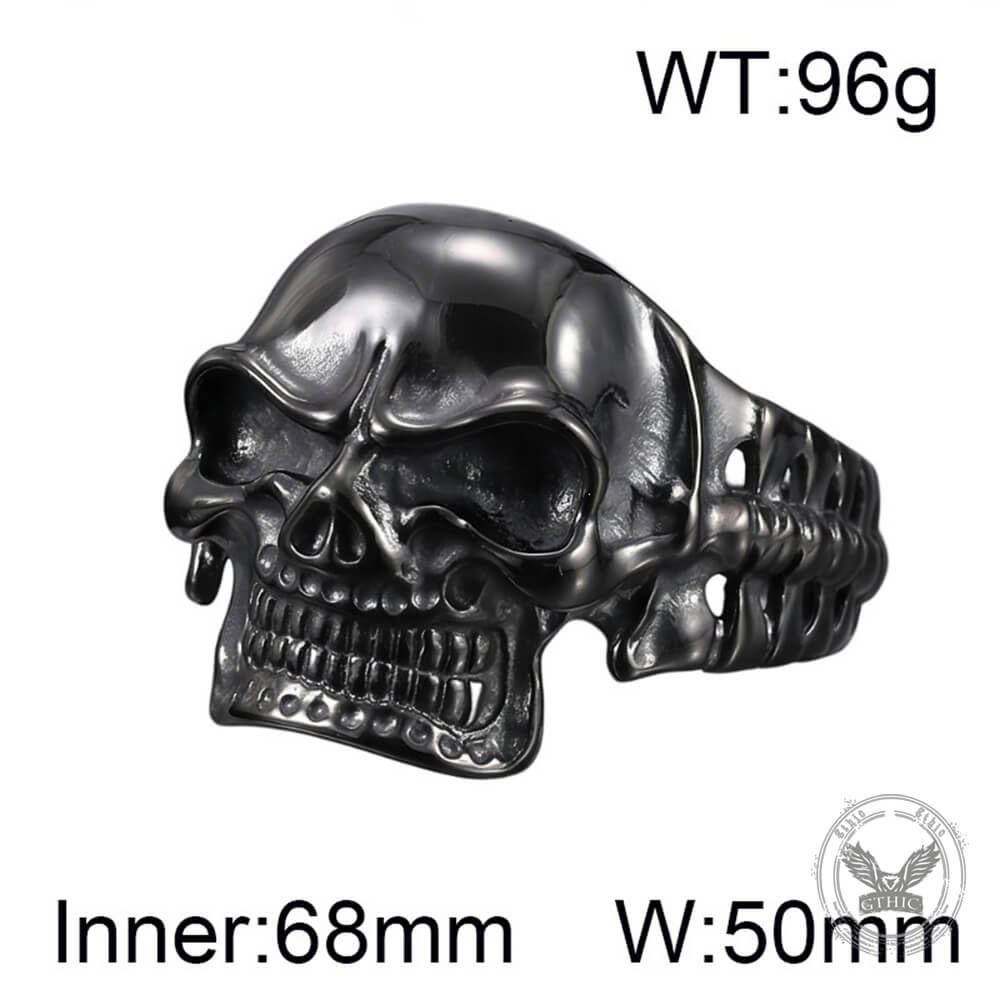 Punk Skull Skeletal Joints Stainless Steel Open Bracelet
