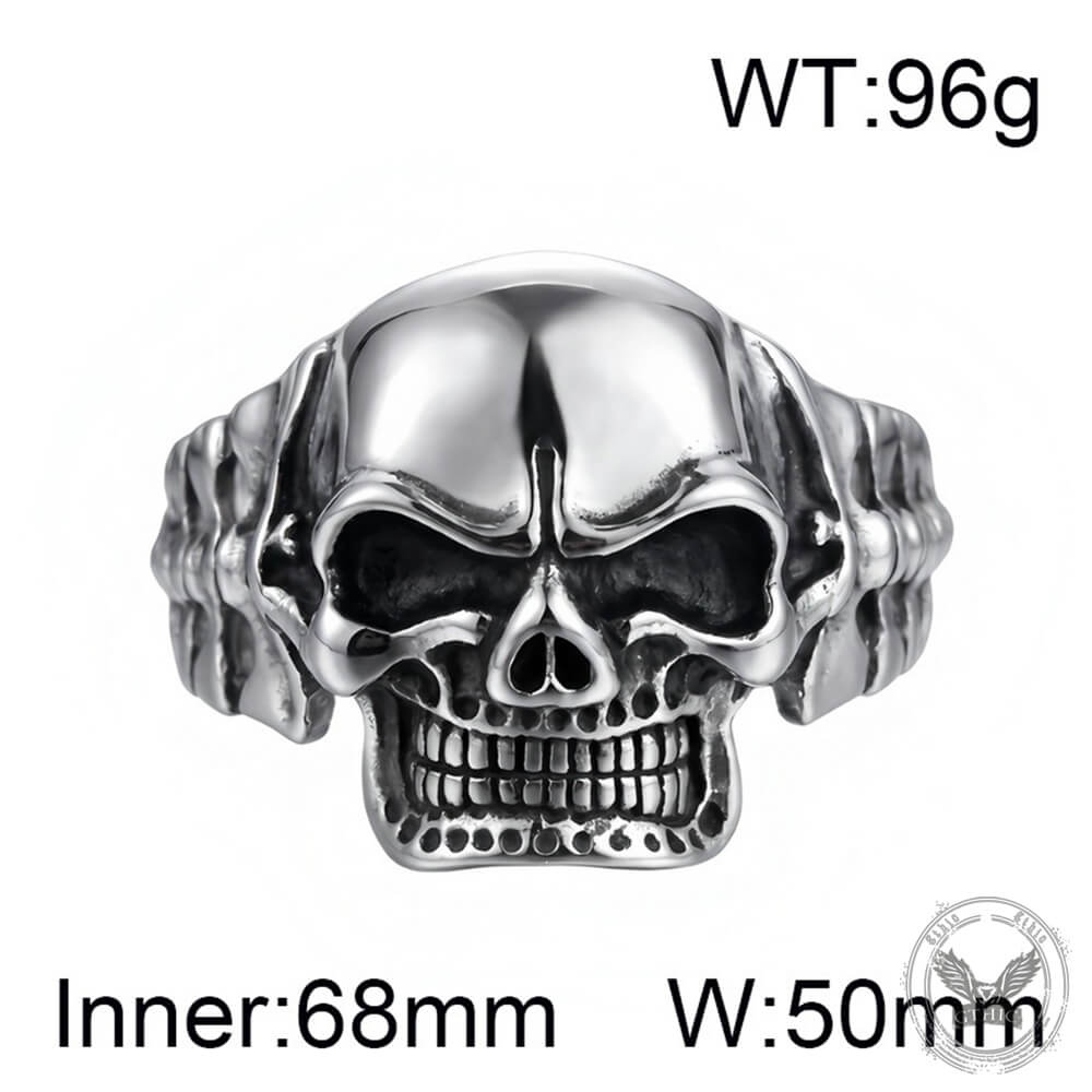 Punk Skull Skeletal Joints Stainless Steel Open Bracelet