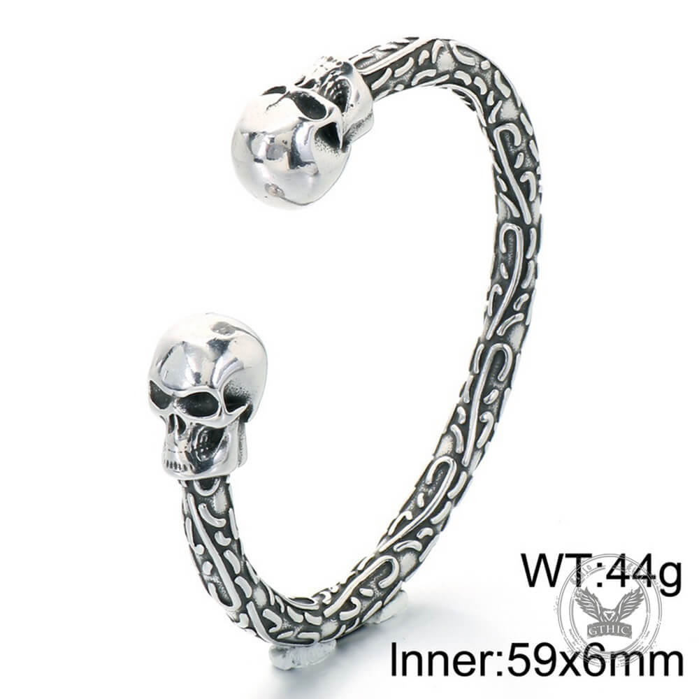 Punk Skull Stainless Steel Bone Cuff Bracelet
