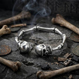 Punk Skull Stainless Steel Bone Cuff Bracelet | Gthic.com
