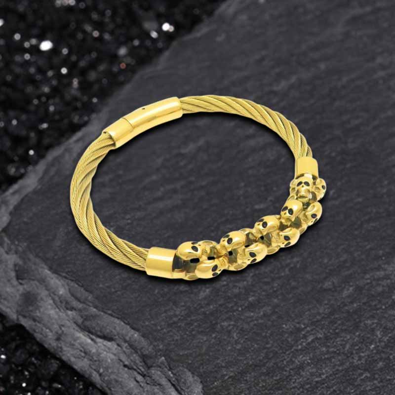 Punk Skull Wire Splicing Stainless Steel Bracelet