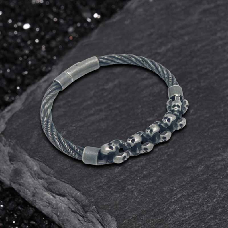 Punk Skull Wire Splicing Stainless Steel Bracelet
