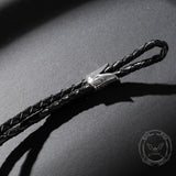 Punk Snake-Shaped Double-Layered Woven Leather Bracelet