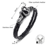 Punk Snake-Shaped Double-Layered Woven Leather Bracelet