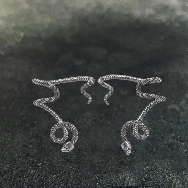 Punk Snake Design Stainless Steel Ear Cuffs | Gthic.com