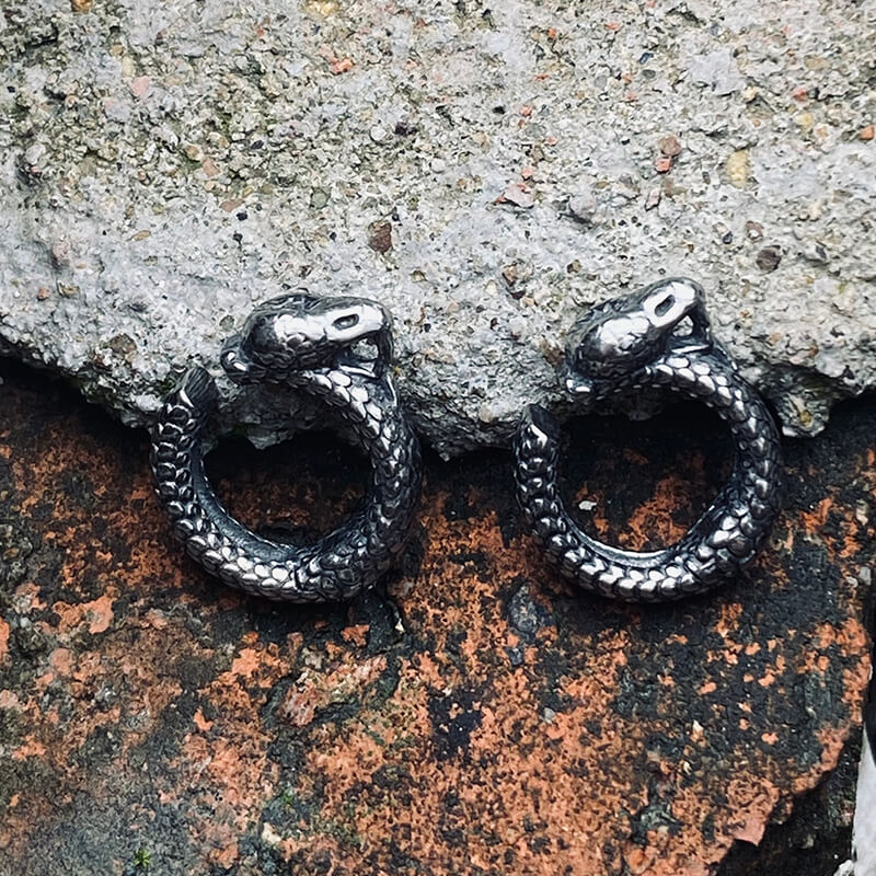 Punk Snake Stainless Steel Animal Ear Cuffs | Gthic.com