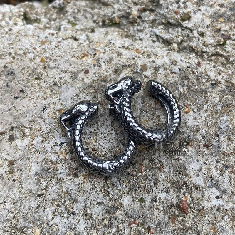 Punk Snake Stainless Steel Animal Ear Cuffs | Gthic.com