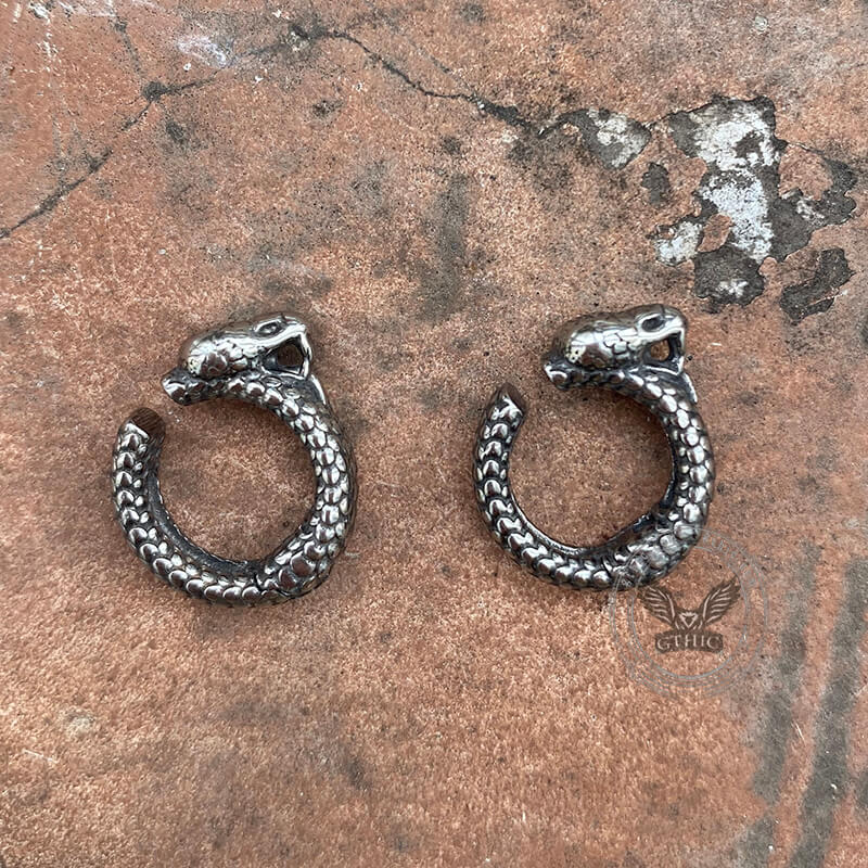 Punk Snake Stainless Steel Animal Ear Cuffs | Gthic.com