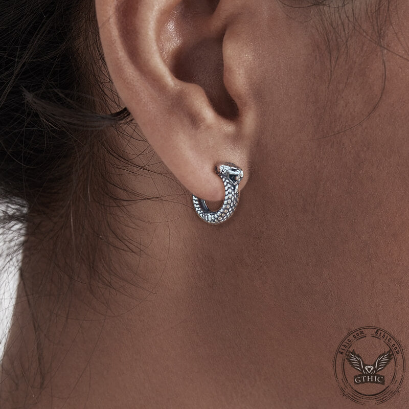 Ear Cuffs de animales de acero inoxidable con serpiente punk