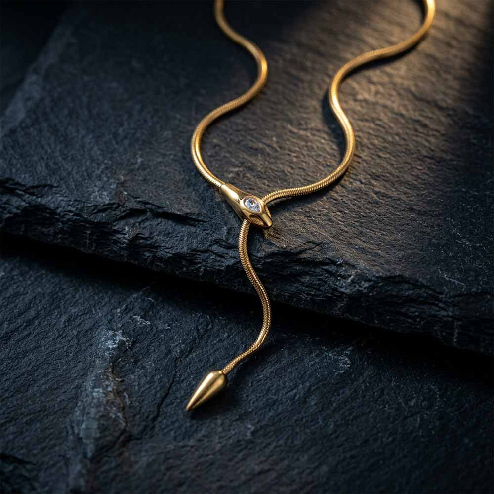 Punk Snake Stainless Steel Choker Clavicle Necklace | Gthic.com