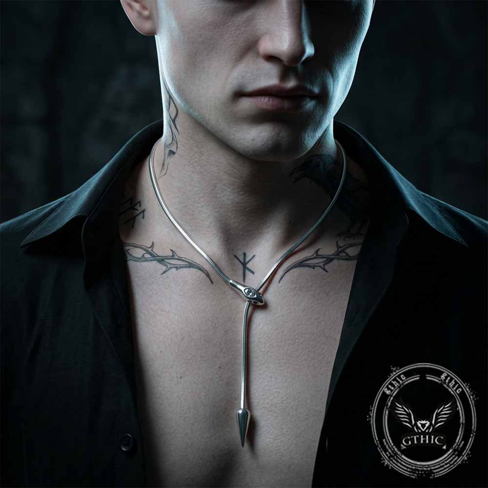 Punk Snake Stainless Steel Choker Clavicle Necklace | Gthic.com