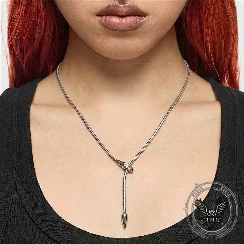 Punk Snake Stainless Steel Choker Clavicle Necklace | Gthic.com