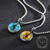 Punk Snake Wrap Devil Eye Stainless Steel Pendant