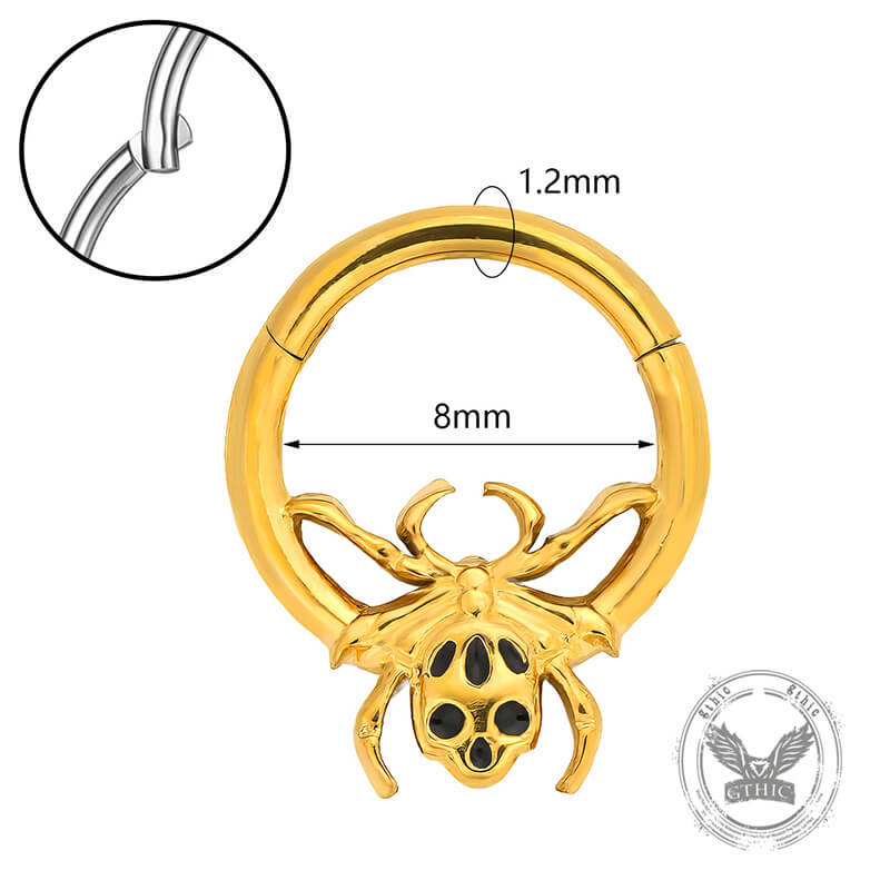Punk Spider Nose Ring Stainless Steel Piercing | Gthic.com