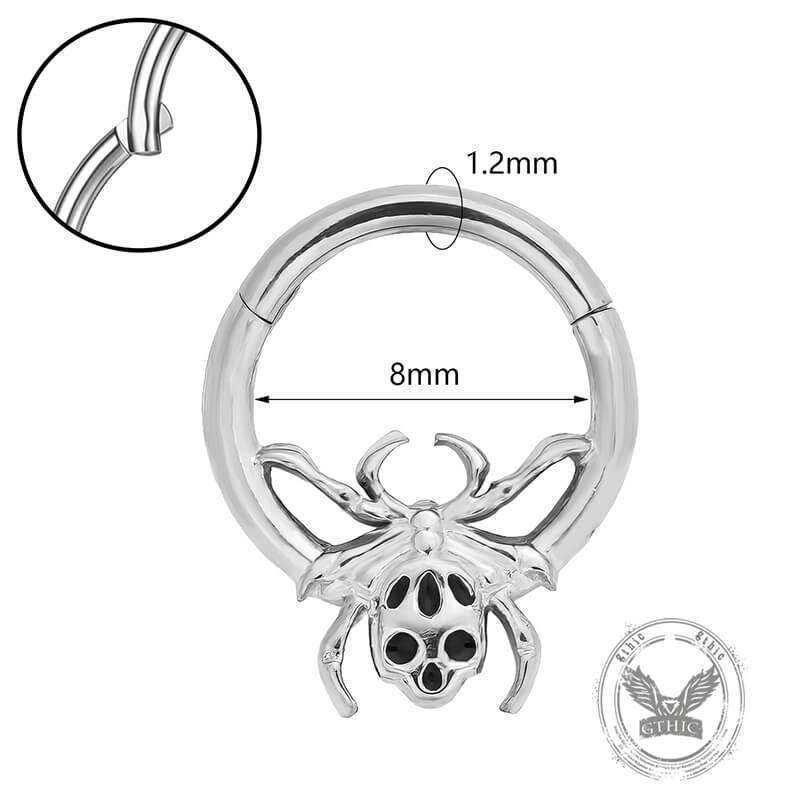 Punk Spider Nose Ring Stainless Steel Piercing | Gthic.com