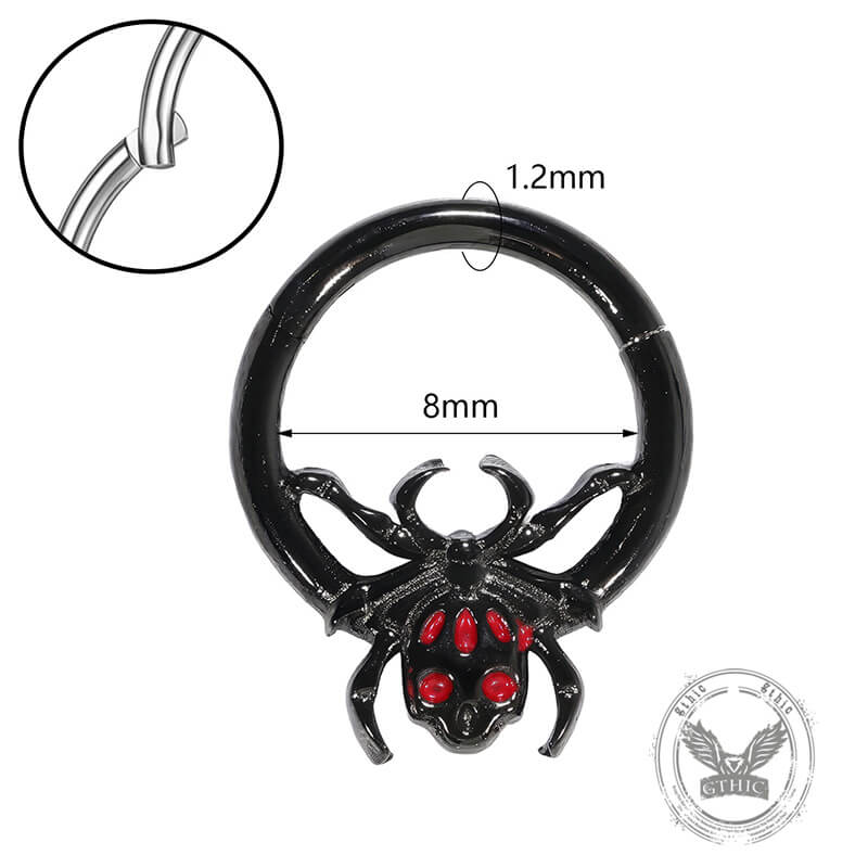 Punk Spider Nose Ring Stainless Steel Piercing | Gthic.com