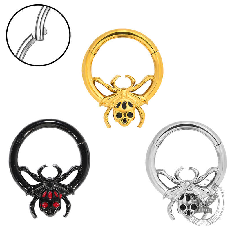 Punk Spider Nose Ring Stainless Steel Piercing | Gthic.com