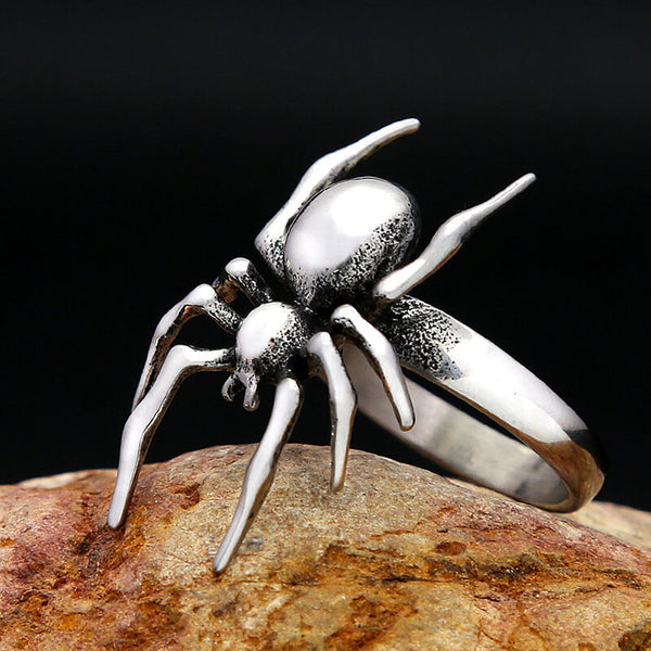 Punk Spider Stainless Steel Animal Ring | Gthic.com