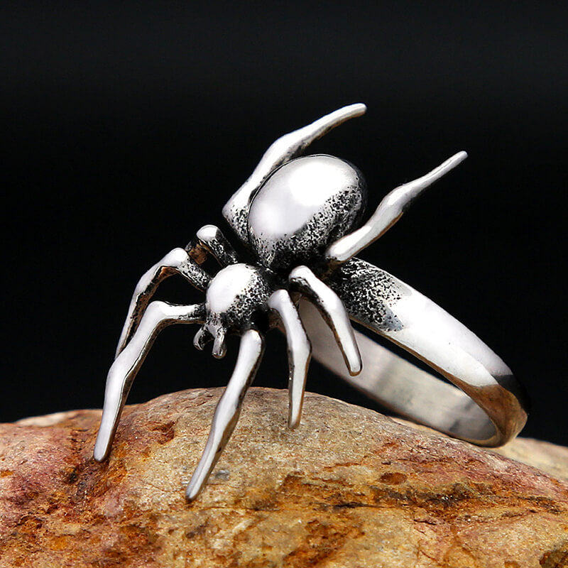Punk Spider Stainless Steel Animal Ring | Gthic.com