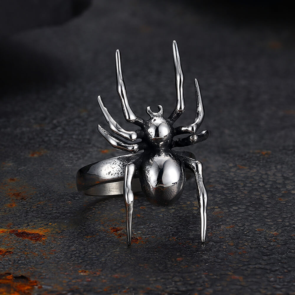 Punk Spider Stainless Steel Animal Ring | Gthic.com