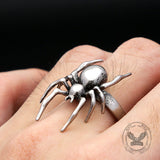 Punk Spider Stainless Steel Animal Ring | Gthic.com